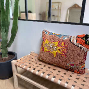 housse de coussin berbere banc marocain cactus