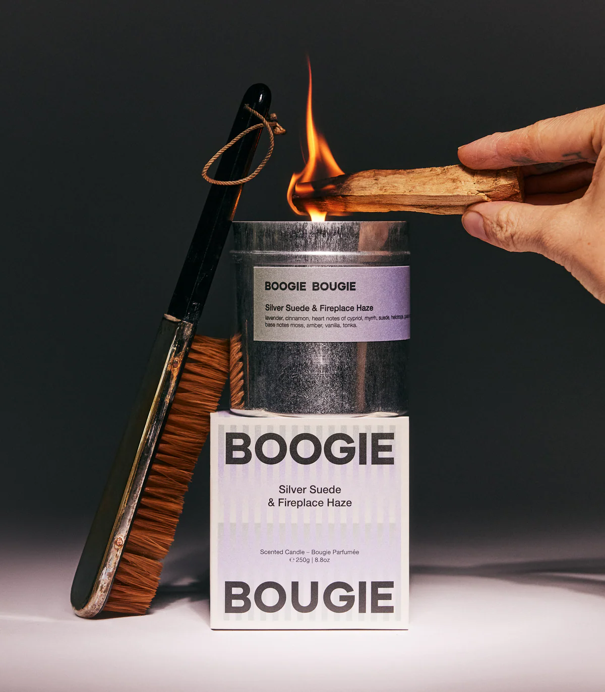 SILVER SUEDE & FIREPLACE HAZE I BOOGIE BOUGIE